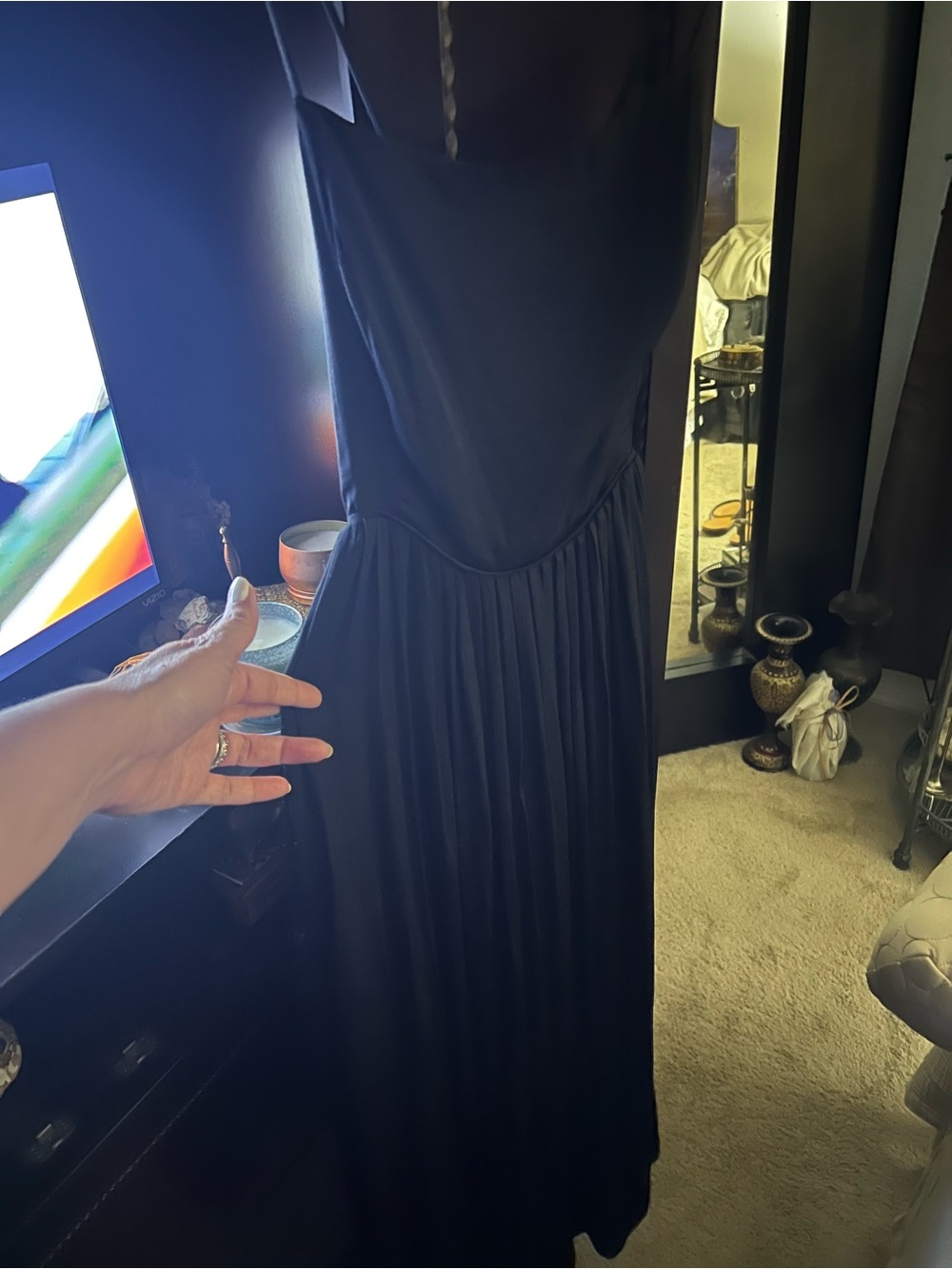 Urban Outfitters Black Corset Top Maxi Dress